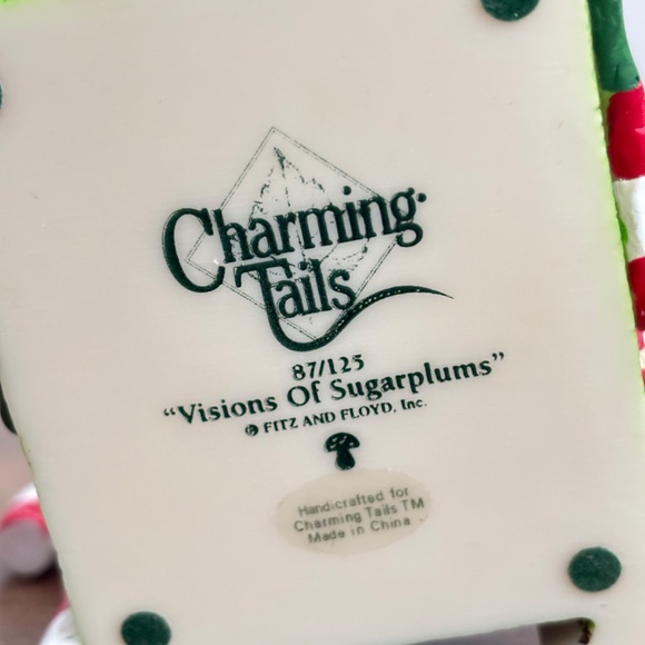 CHARMING TAILS Fitz & Floyd VISIONS OF SUGARPLUMS Mice Christmas Figurine 87/125 - Picture 9 of 9